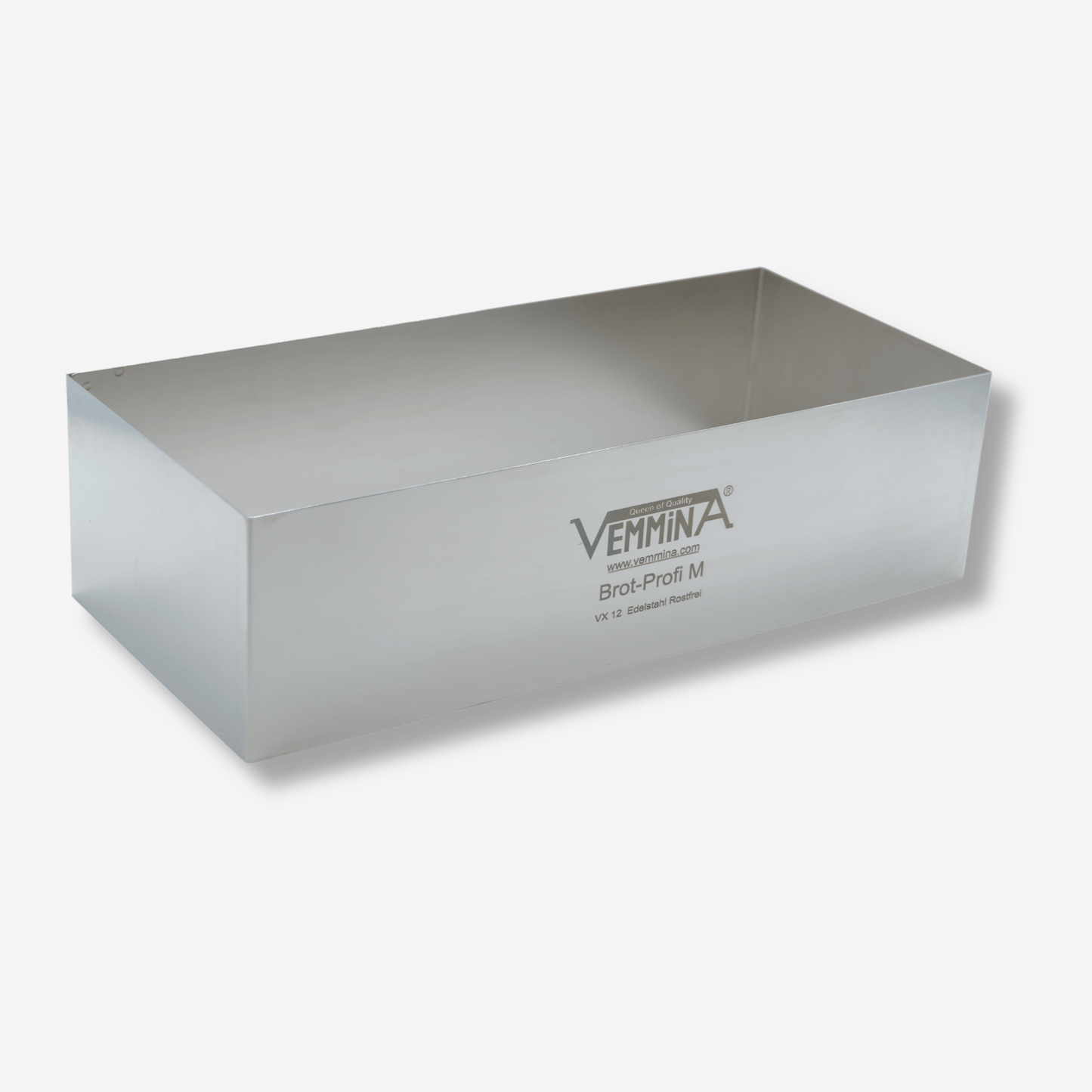 Brot-Profi M Edelstahl Backform für perfektes Brotbacken, Maße 10x24x8 cm, ideal für Hausbäcker.
