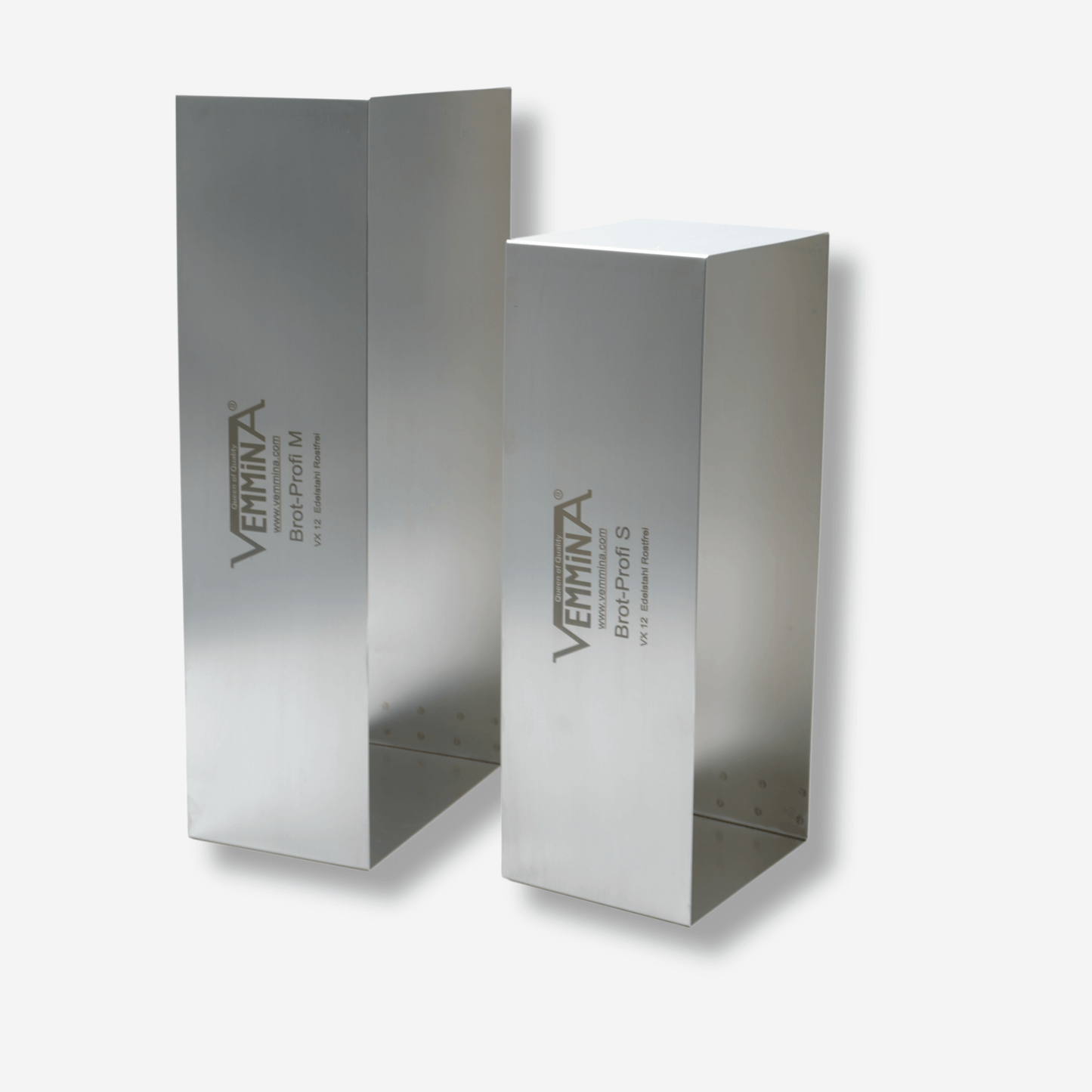 Brot-Profi bread baking molds in sizes S and M, made of stainless steel for perfect baking results.