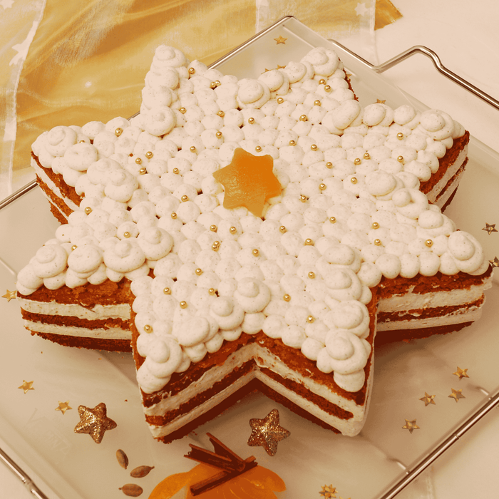 Zimtstern mit Pfirsichssahne