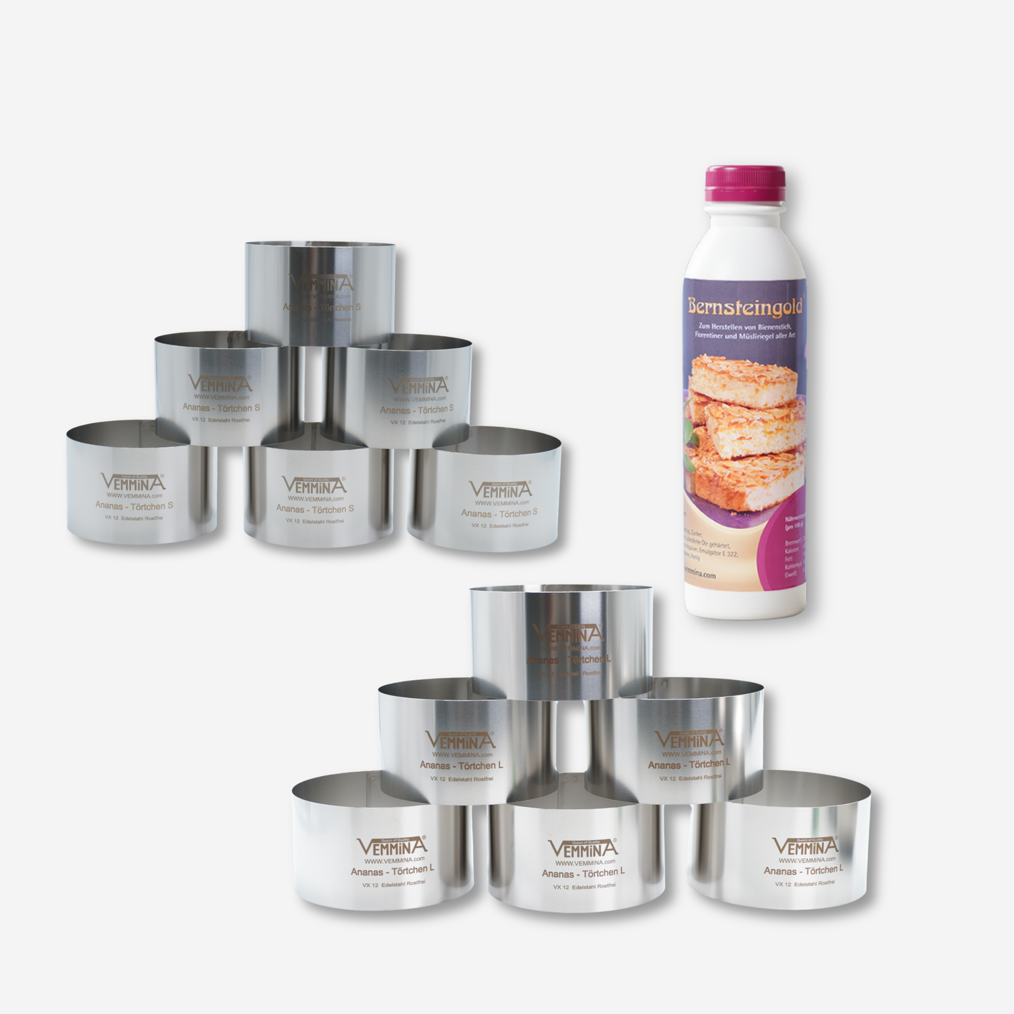 Ananas-Törtchen S+ L (12er Pack) + Bernsteingold gratis