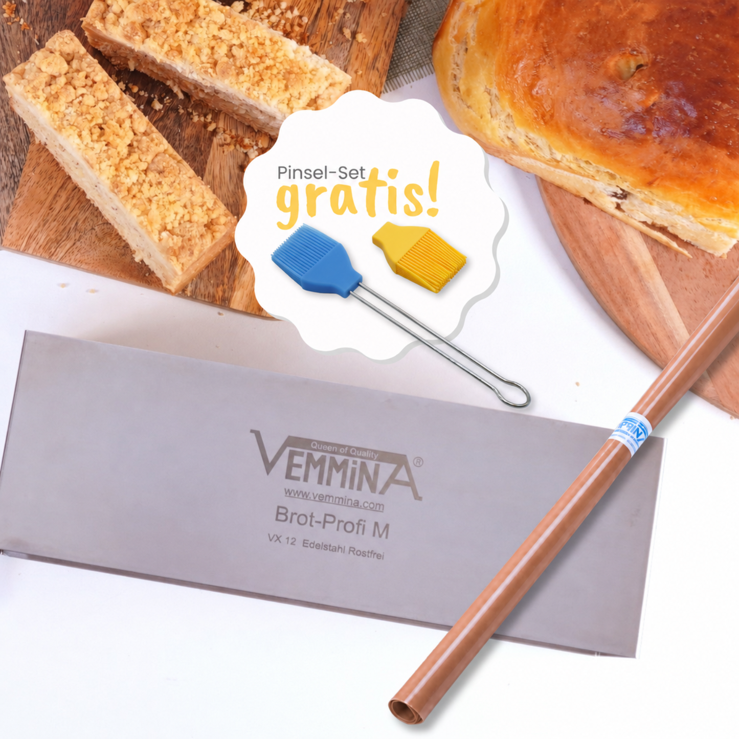 Brot-Set + 1 Pinsel Set blau gelb gratis