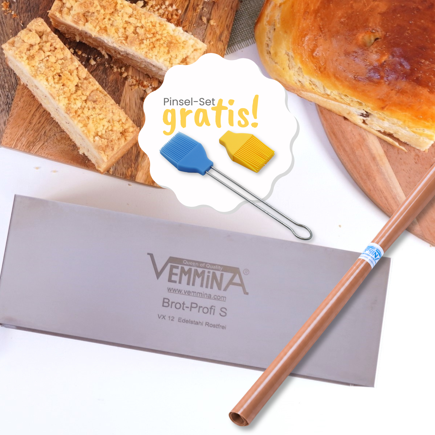 Brot-Set + 1 Pinsel Set blau gelb gratis