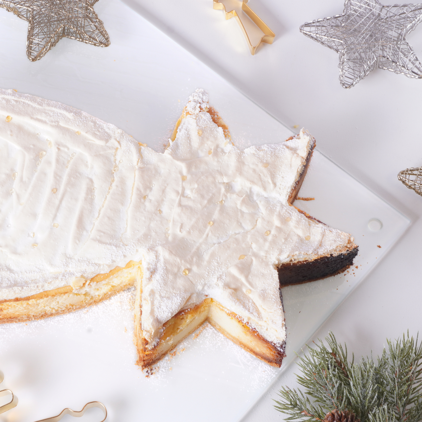 Plato pastelero "Oxford" de cristal (cuadrado)