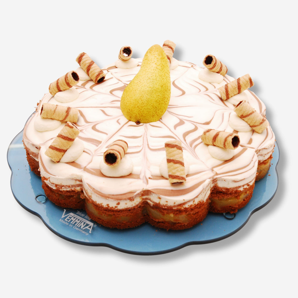 Blumenförmige Kuchenplatte für Buffet - 32 cm rund